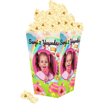 Şekerleme Diyarı Temalı Popcorn Kutusu