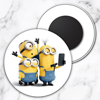  Selfi Minionlar Temalı Kürdan Daire Plastik Magnet