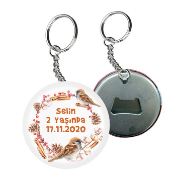 Serçe Temalı Arkası Açacak Anahtarlık