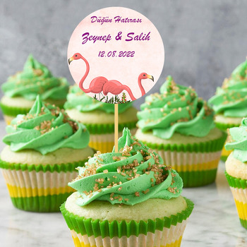 Sevgili Flamingolar Temalı Parti Kürdan Süs