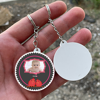 Sevgililer Günü Temalı Daire Plastik Anahtarlık