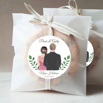 Sevgililer Yan Yana Arkadan Poz Temalı Sticker