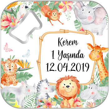 Sevimli Amazon Temalı Kare Magnet Açacak