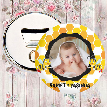 Sevimli Arı ile Petek Fon Temalı Magnet Açacak
