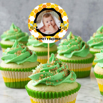 Sevimli Arı ile Petek Fon Temalı Parti Kürdan Süs