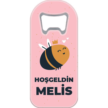Sevimli Arı Pembe Fon Temalı Uzun Magnet Açacak