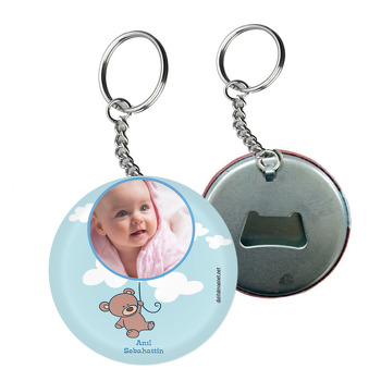 Sevimli Ayı Temalı Hoşgeldin Bebek Arkası Açacak Anahtarlık