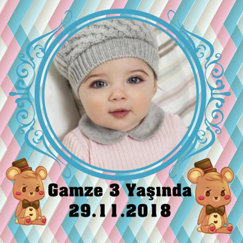 Sevimli Ayı Temalı   Kare Parti Afiş