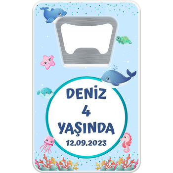 Sevimli Balıklar Temalı Dikdörtgen Magnet Açacak