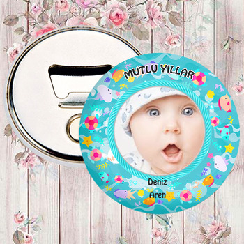 Sevimli Balıklar Temalı Resimli Magnet Açacak