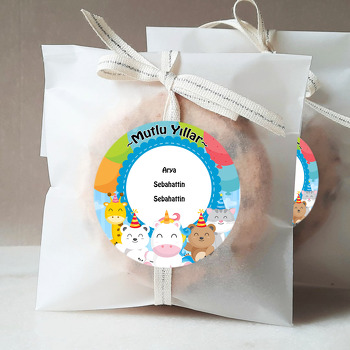 Sevimli Balon ve Hayvanlar Temalı Sticker