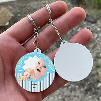 Sevimli Bebek Temalı Hoşgeldin Bebek Daire Plastik Anahtarlık