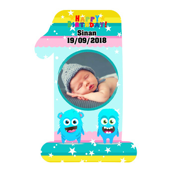 Sevimli Canavarlar Temalı Doğum Günü Magnet