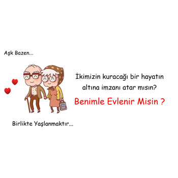 Sevimli Çift Temalı Evlilik Teklifi Afiş