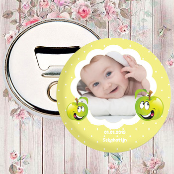 Sevimli Elma Temalı Resimli Magnet Açacak