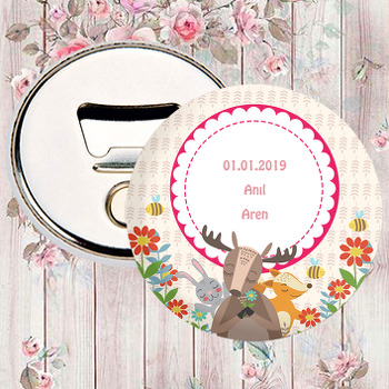 Sevimli  Geyik ve Tavşanlar Temalı Magnet Açacak