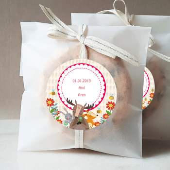 Sevimli  Geyik ve Tavşanlar Temalı Sticker