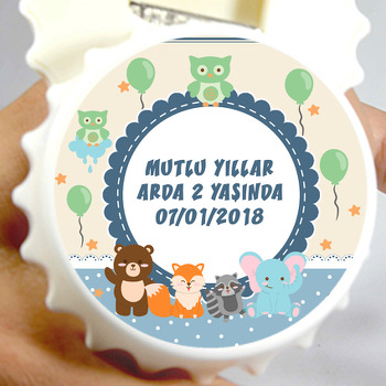 Sevimli Hayvanlar 2 Temalı Kapak Şekilli Magnet Açacak