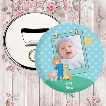 Sevimli Hayvanlar Temalı 1 Yaş Doğum Günü Magnet Açacak