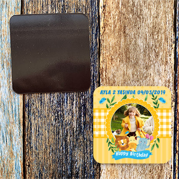 Sevimli Hayvanlar Temalı Doğum Günü Magnet