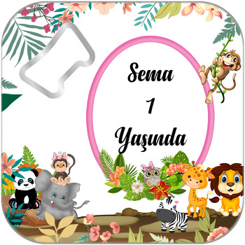 Sevimli Hayvanlar Temalı Kare Magnet Açacak