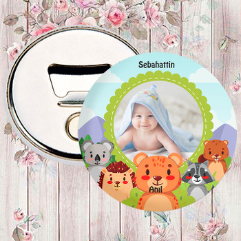 Sevimli Hayvanlar Temalı Resimli Magnet Açacak