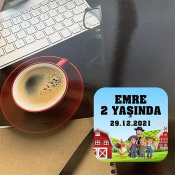 Sevimli Horoz Temalı Bardak Altlığı