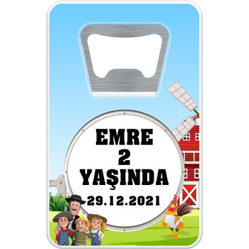 Sevimli Horoz Temalı Dikdörtgen Magnet Açacak