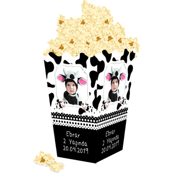Sevimli İnek Temalı Popcorn Kutusu