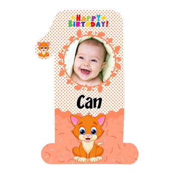 Sevimli Kedi Temalı Doğum Günü Magnet