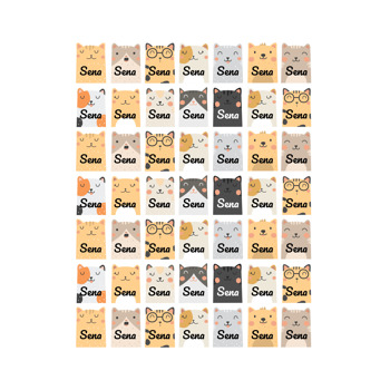 Sevimli Kedi Temalı Şekilli Sticker
