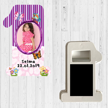 Sevimli Kelebek Temalı  Doğum Günü Magnet Açacak