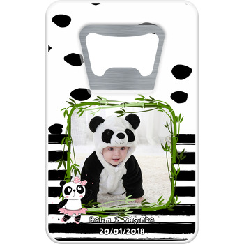 Sevimli Kız Panda Temalı Dikdörtgen Magnet Açacak