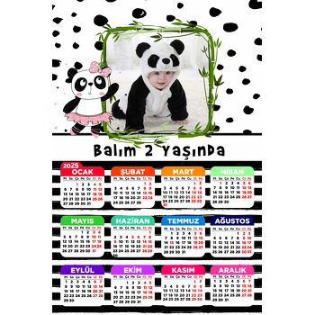 Sevimli Kız Panda Temalı Takvim Magnet