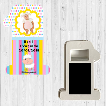 Sevimli Kuzu Temalı Doğum Günü Magnet Açacak