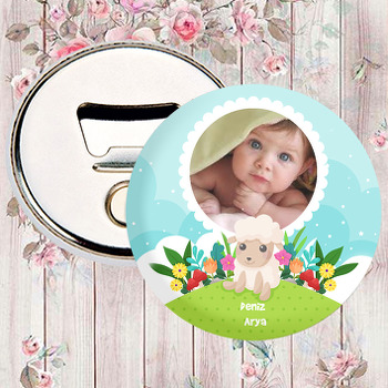 Sevimli Kuzucuk Temalı Fotoğraflı Magnet Açacak