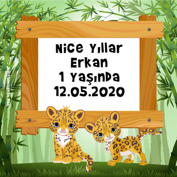 Sevimli Leopar Kare Parti Afiş