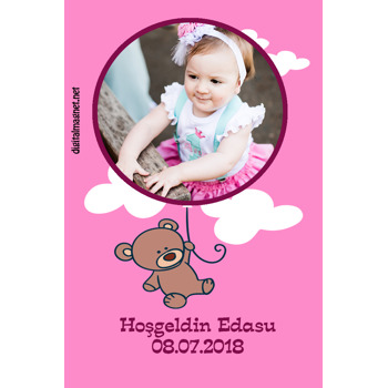 Sevimli Miniş Ayıcık 2 Temalı Bebek Plastik Magneti