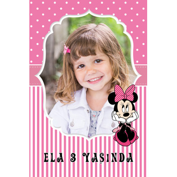 Sevimli Minnie Mouse Temalı Plastik Magnet