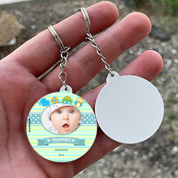 Sevimli Oyuncaklar Temalı Hoşgeldin Bebek Daire Plastik Anahtarlık