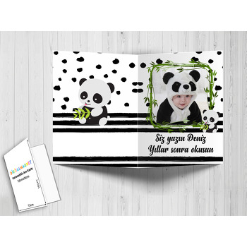 Sevimli Panda Temalı Anı Kartı