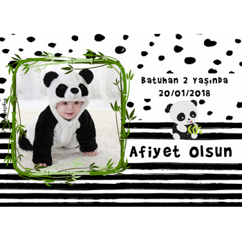 Sevimli Panda Temalı Doğum Günü Amerikan Servis