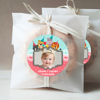 Sevimli Parti Hayvanları Temalı Resimli Sticker