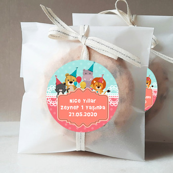 Sevimli Parti Hayvanları Temalı Sticker