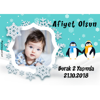 Sevimli Penguen Doğum Günü Amerikan Servis