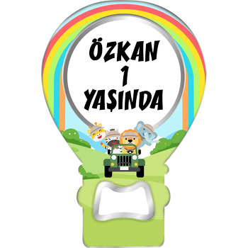 Sevimli Safari Hayvanları ile Gökkuşağı Temalı Balon Magnet Açacak
