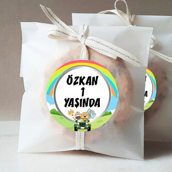 Sevimli Safari Hayvanları ile Gökkuşağı Temalı Sticker
