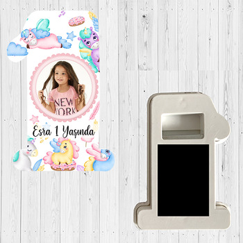 Sevimli Soft Unicorn Temalı Doğum Günü Magnet Açacak