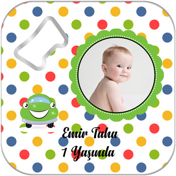 Sevimli Vosvos Temalı Kare Magnet Açacak