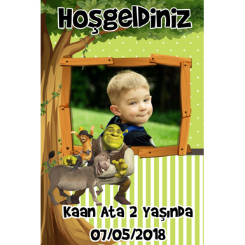 Shrek Temalı Doğum Günü Afiş